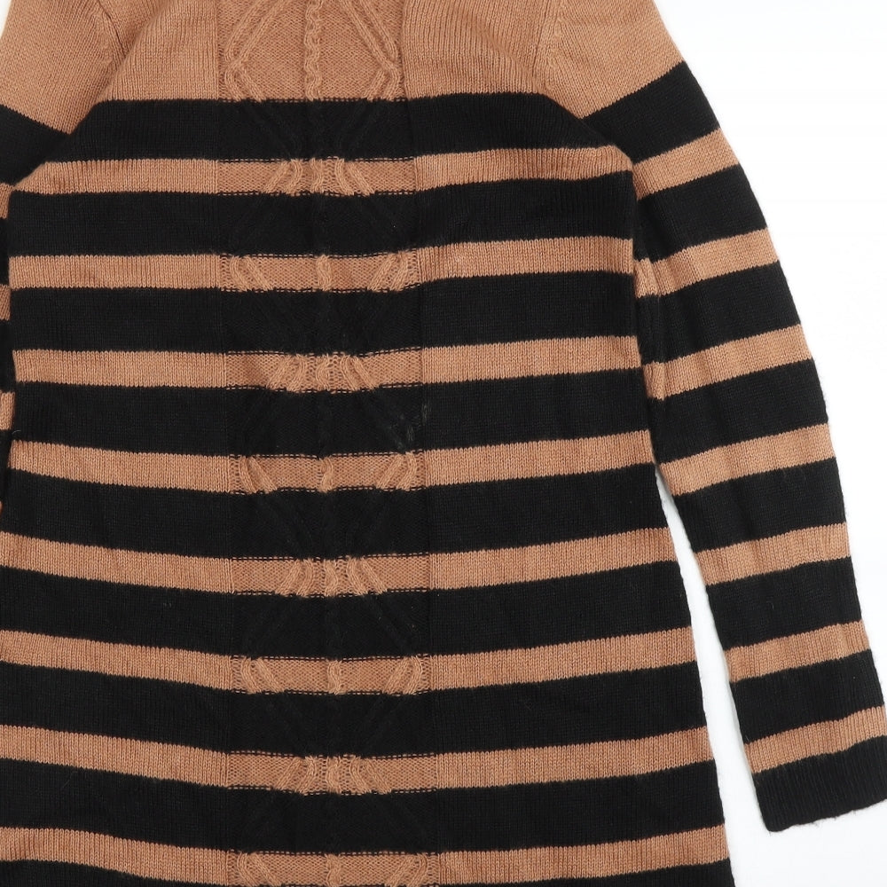 Wallis Womens Brown Striped  Pullover Jumper Size M