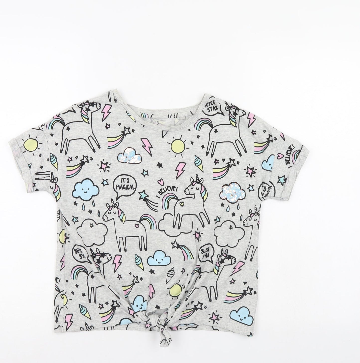 NEXT Girls Grey   Wrap Polo Size 9 Years