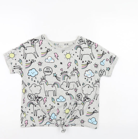 NEXT Girls Grey   Wrap Polo Size 9 Years