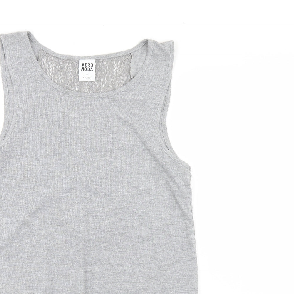 VERO MODA Womens Grey   Basic Tank Size S