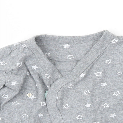 Close-up detail of Marks & Spencer Baby Grey Spotted Basic T-Shirt, size 3-6, Months