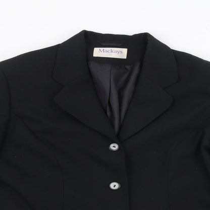 Close-up detail of Mackays Black Jacket, size 12