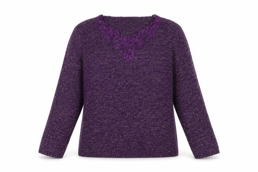 Bonmarché Womens Purple Pullover Jumper Size M