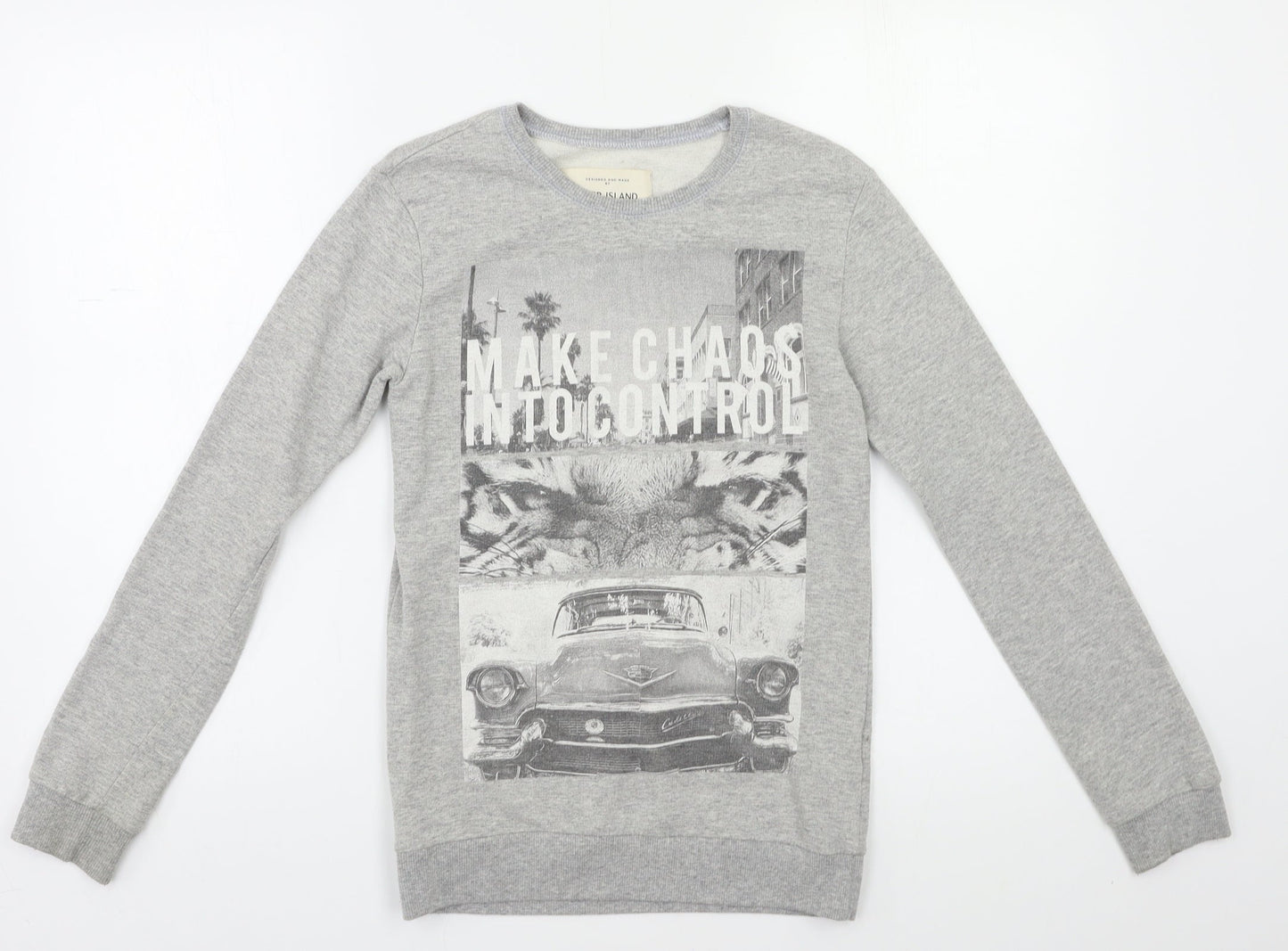 River Island Girls Grey   Pullover Sweatshirt Size 9-10 Years