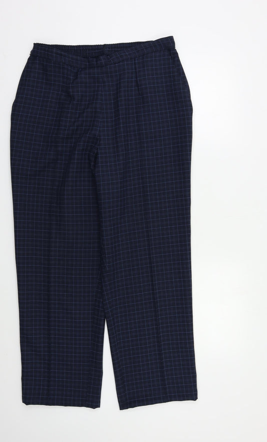 Preworn Womens Blue Check  Trousers  Size 14 L27 in