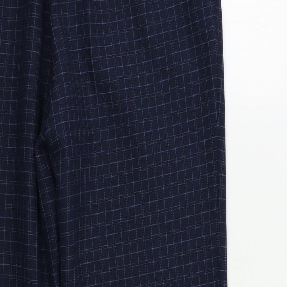 Preworn Womens Blue Check  Trousers  Size 14 L27 in