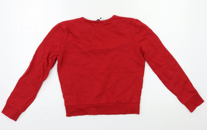 M&Co Girls Red   Pullover Sweatshirt Size 11 Years