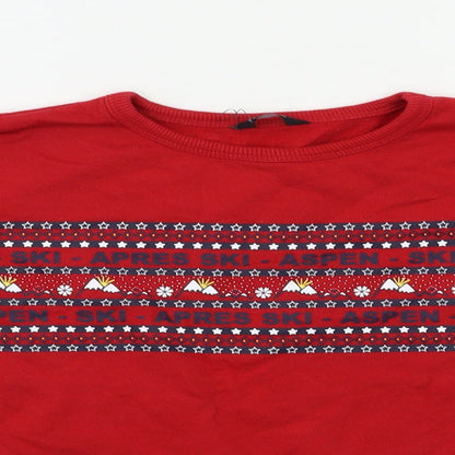 M&Co Girls Red   Pullover Sweatshirt Size 11 Years