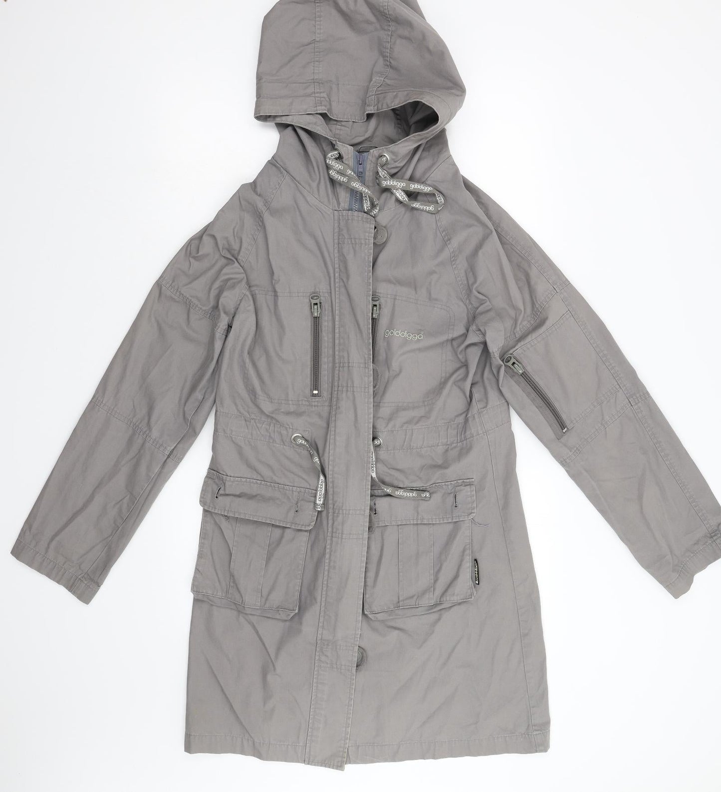 Golddigga Womens Grey   Overcoat Coat Size M