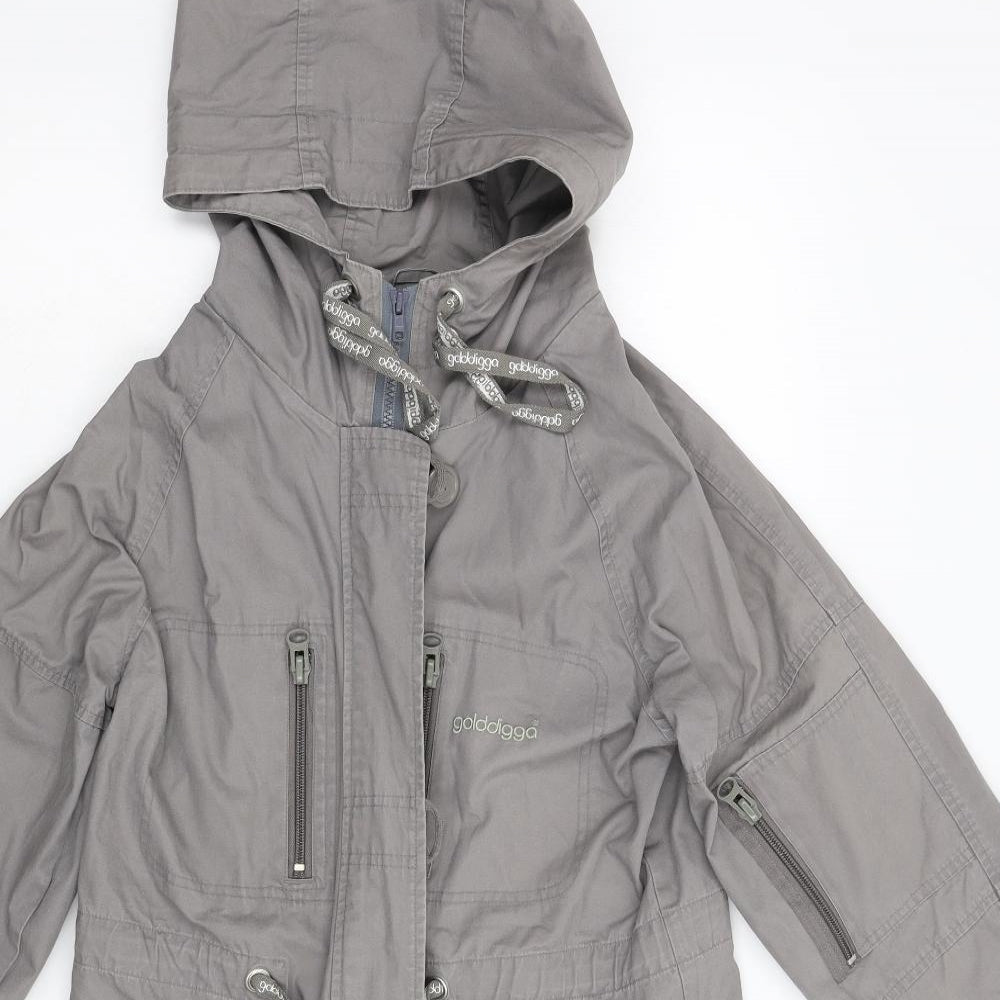 Golddigga Womens Grey   Overcoat Coat Size M