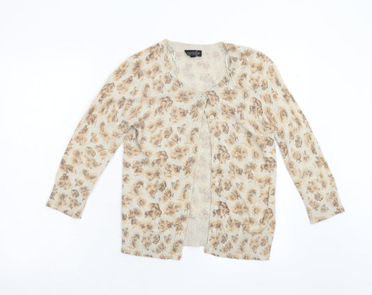 Topshop Womens Brown  Knit Cardigan Jumper Size 12