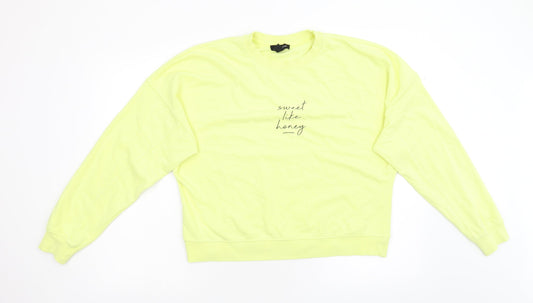 New Look Womens Yellow   Pullover Sweatshirt Size M
