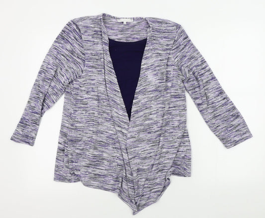 Lakeland Womens Purple   Cardigan Jumper Size 12  - shirt insert