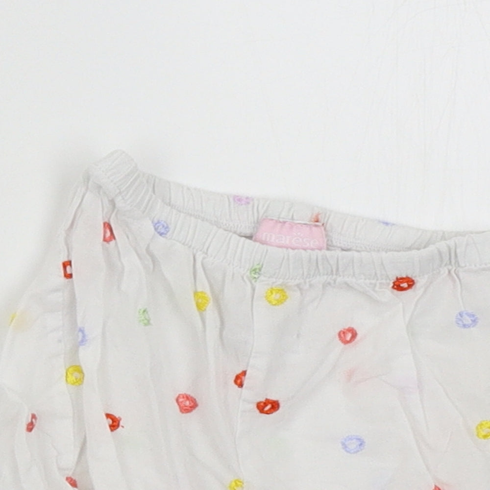 marese Girls White   Cropped Trousers Size 6-9 Months  - shorts