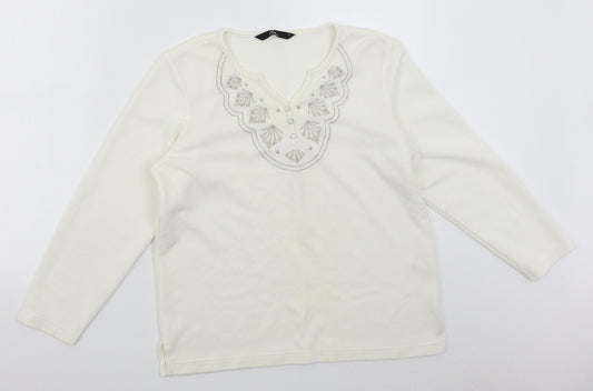 BM Womens White   Pullover Jumper Size S