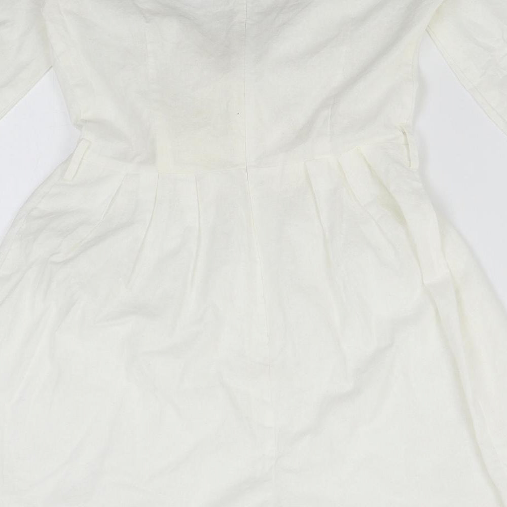 Boohoo Womens White   Romper One-Piece Size 8