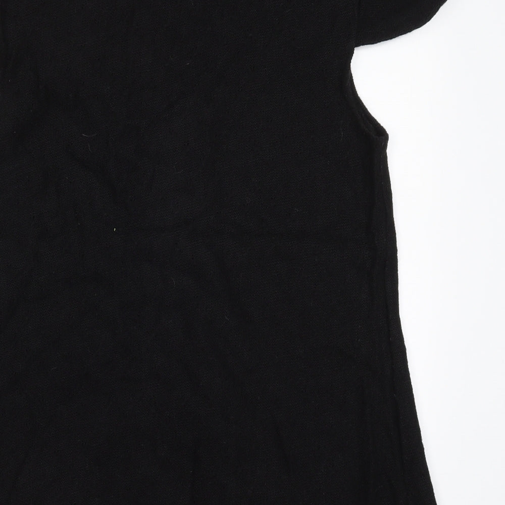 Miso Womens Black  Knit Pullover Jumper Size M