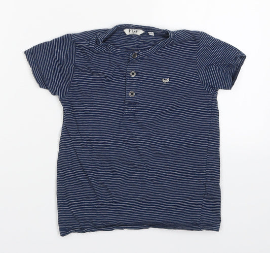 FG4 Boys Blue Striped  Basic T-Shirt Size 5-6 Years