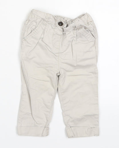 Additional front view of F&F boys’ grey cargo trousers, size 9-12, months