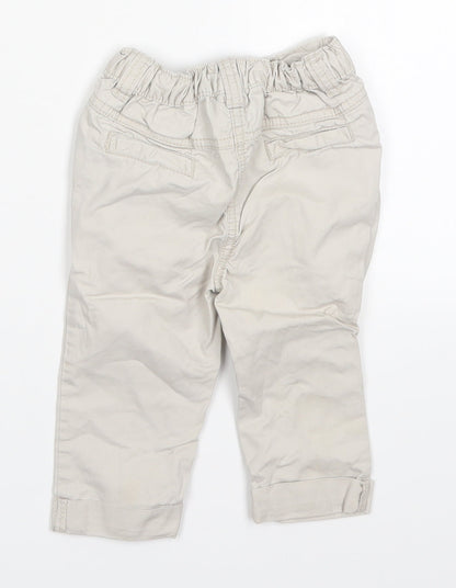 Back view of F&F boys’ grey cargo trousers, size 9-12, months