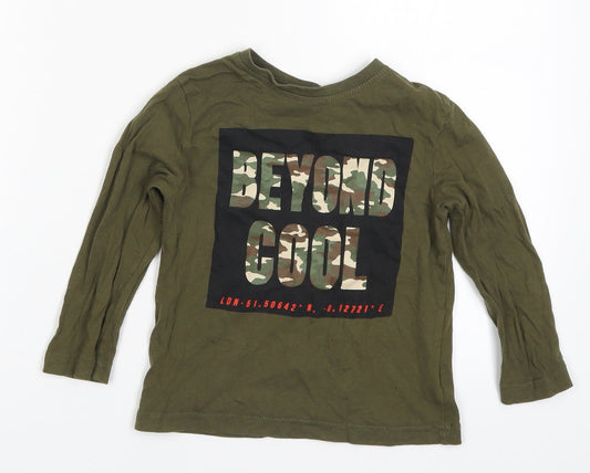 Primark Boys Green   Basic T-Shirt Size 3-4 Years  - Beyond Cool