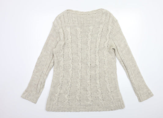 Preworn Womens Beige  Knit Pullover Jumper Size 6