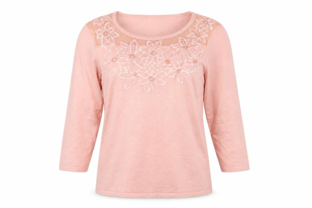 Damart Womens Pink  Knit Pullover Jumper Size 14