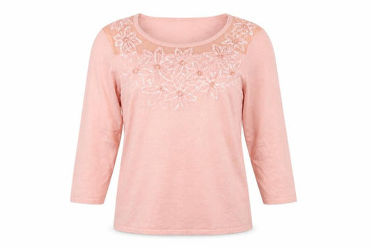Damart Womens Pink  Knit Pullover Jumper Size 14
