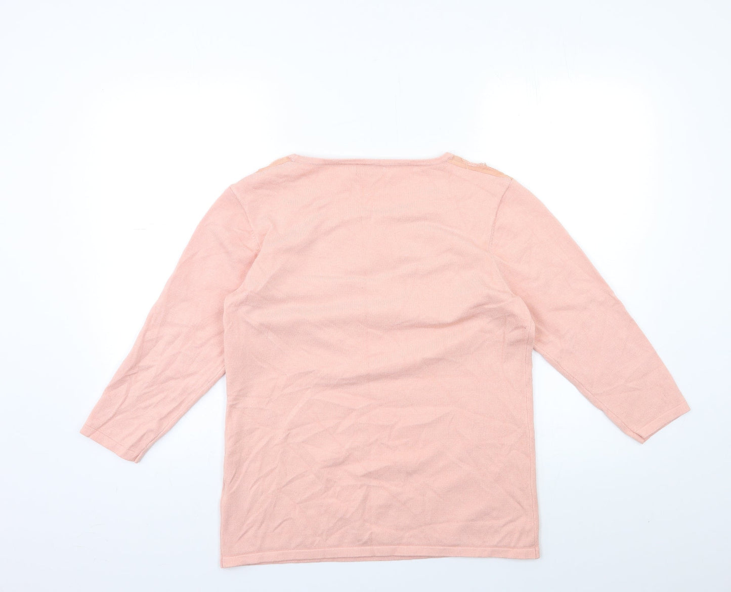 Damart Womens Pink  Knit Pullover Jumper Size 14