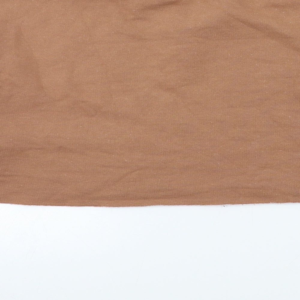 PRETTYLITTLETHING Womens Brown   Pullover Sweatshirt Size S