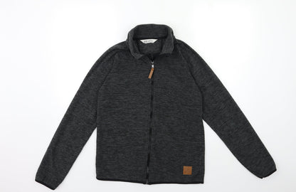 Additional front view of H&M girls’ grey fleece jacket, size 13, years