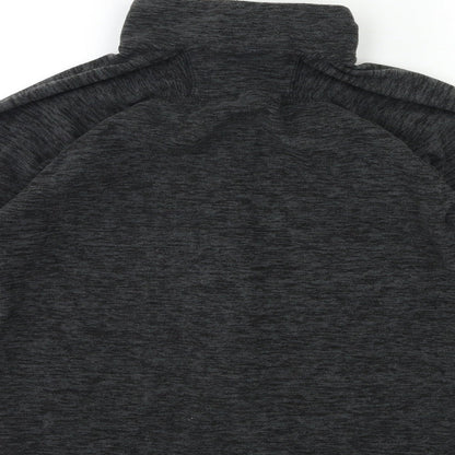 Brand and care label for H&M girls’ grey fleece jacket, size 13, years