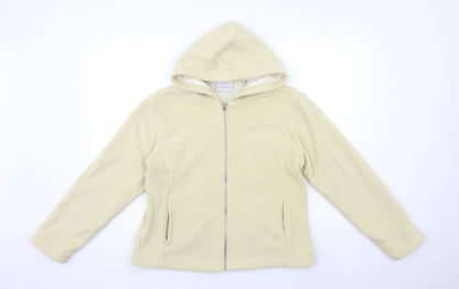 Additional front view of Papaya women’s beige fleece jacket, size UK 12