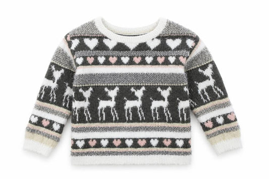 George Girls Green Striped Knit Pullover Jumper Size 2-3 Years