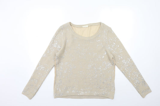 Preworn Womens Beige  Knit Pullover Jumper Size 8