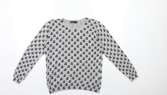 Marks and Spencer Womens Green Geometric Knit Pullover Jumper Size 12