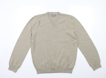 Marks & Spencer Mens Beige  Knit Pullover Jumper Size L