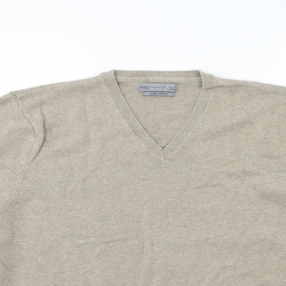 Marks & Spencer Mens Beige  Knit Pullover Jumper Size L