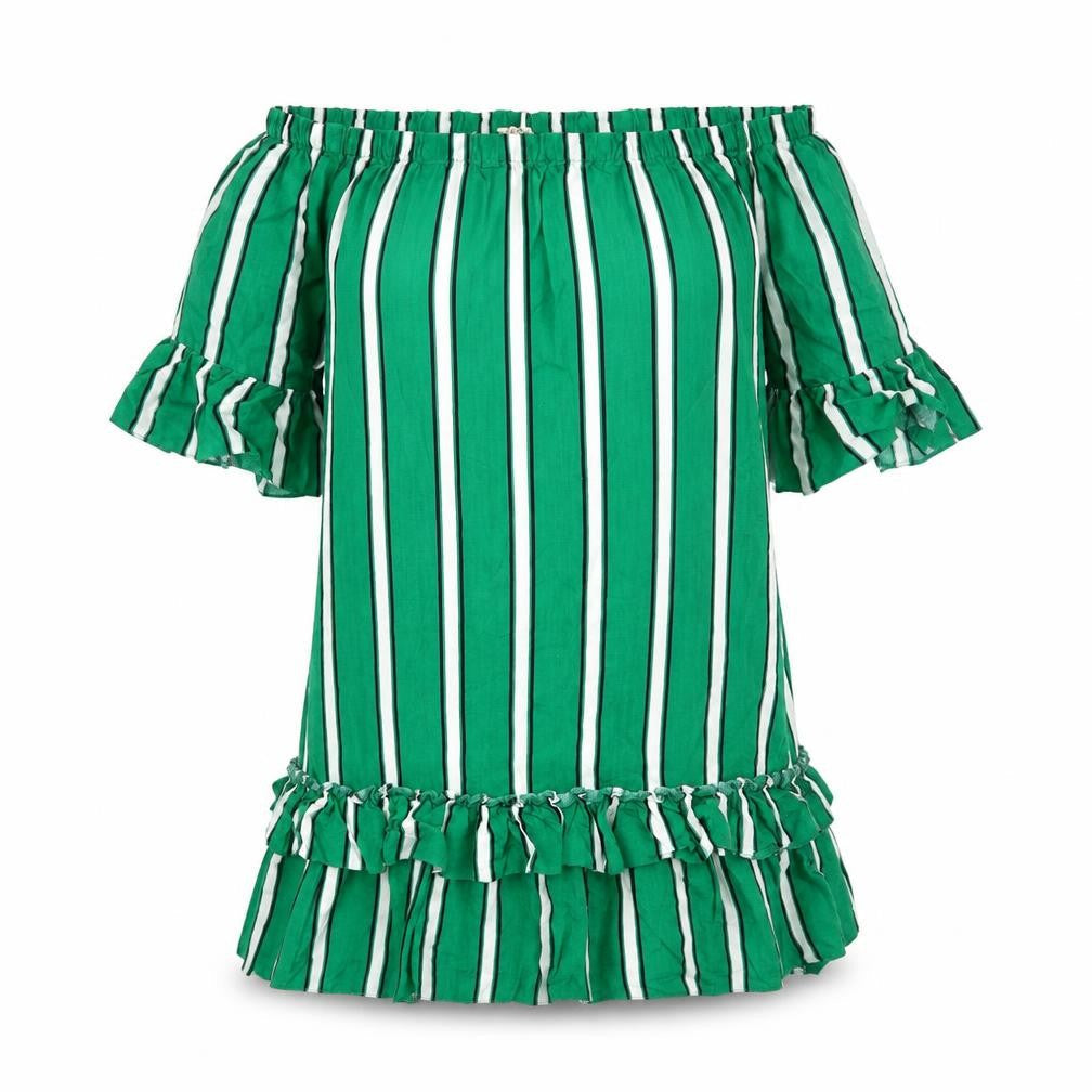 Papaya Womens Green Striped Rayon Shift  Size 12