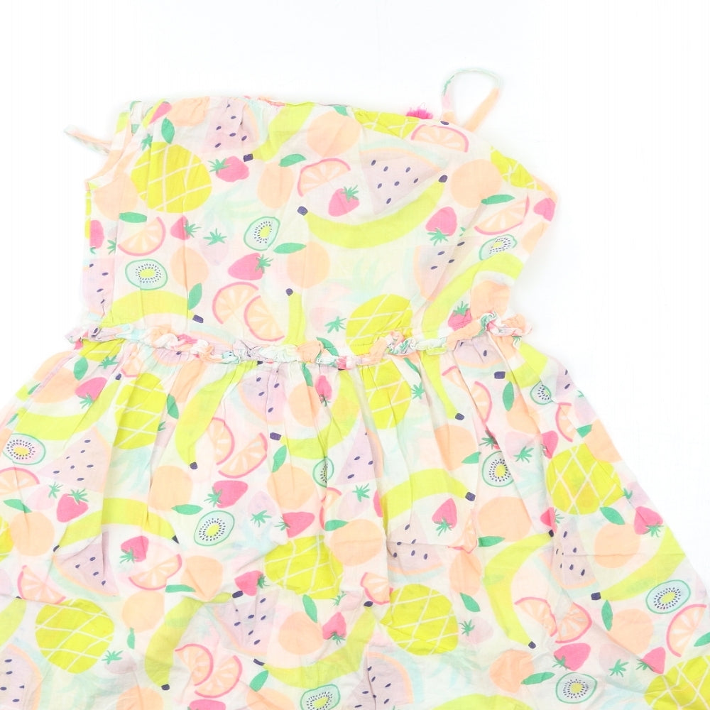 Hullabaloo Girls White Floral  Fit & Flare  Size 9 Years