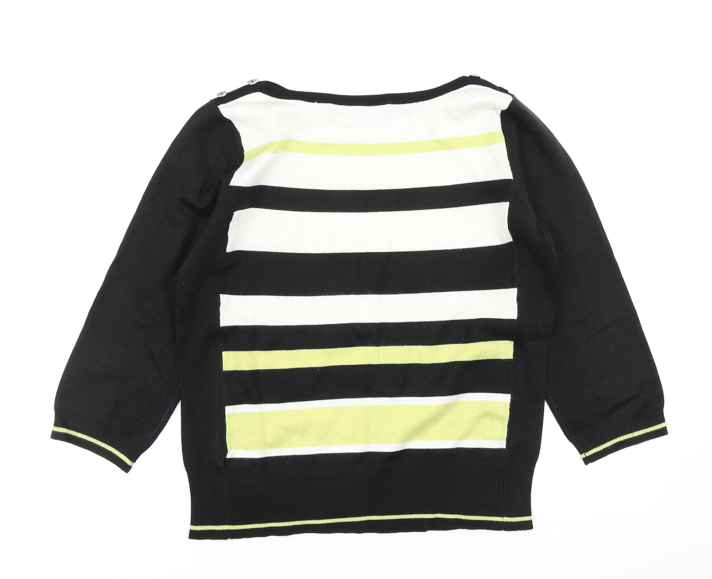 Principles Womens Black Striped Knit Pullover Jumper Size 12
