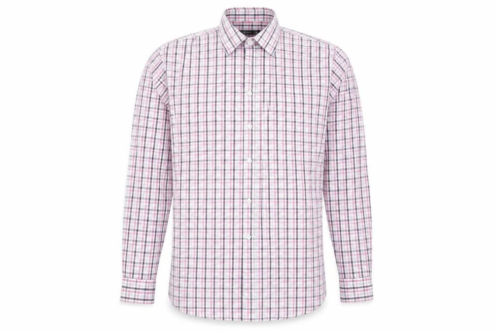 Cedarwood State Mens Pink Plaid Button-Up Size 17