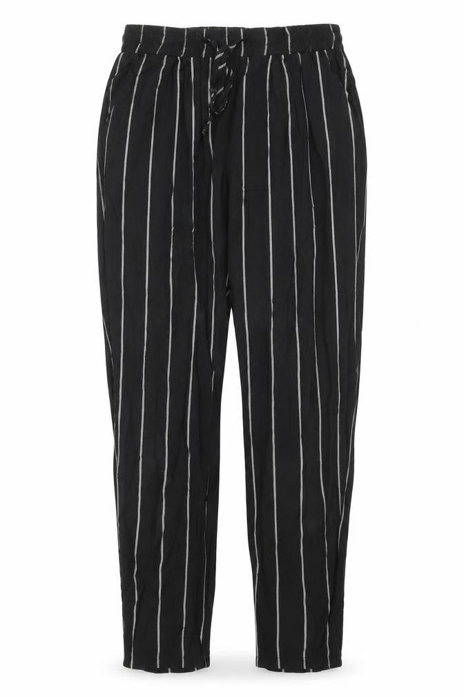 PRETTYLITTLETHING Womens Black Striped  Harem Trousers Size 8 L23 in