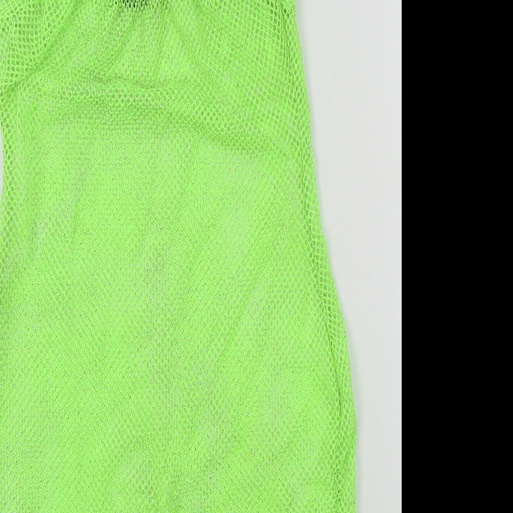 I SAW IT FIRST Womens Green Colourblock  A-Line  Size 8  - sparkle detail