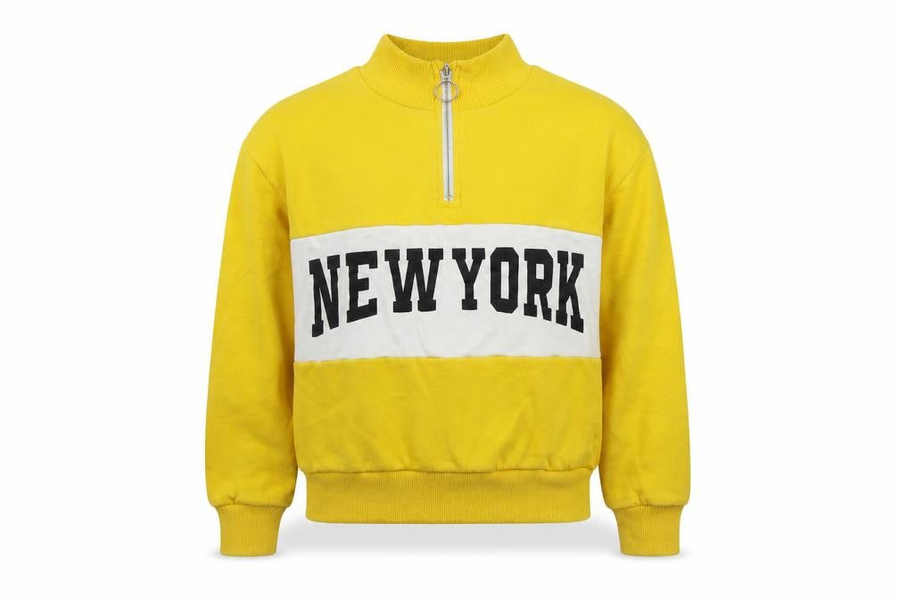 Primark Boys Yellow Colourblock  Pullover Jumper Size 9-10 Years