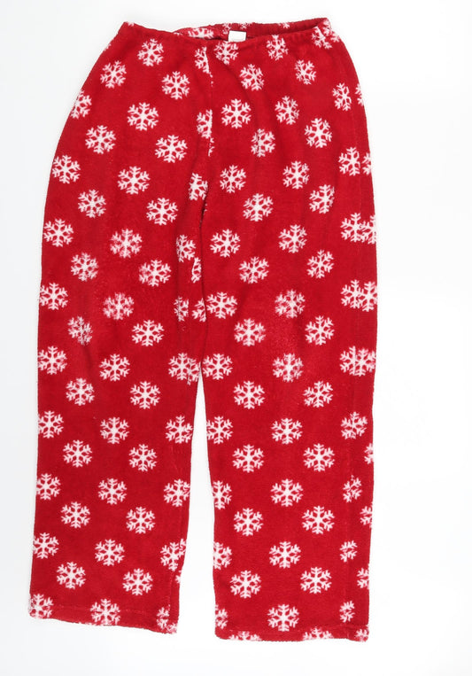 Preworn Womens Red Fair Isle  Jogger Trousers Size 12 L26 in