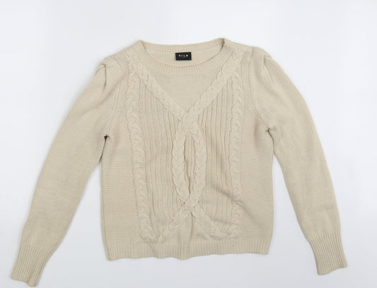 VILA Womens Beige   Pullover Jumper Size M
