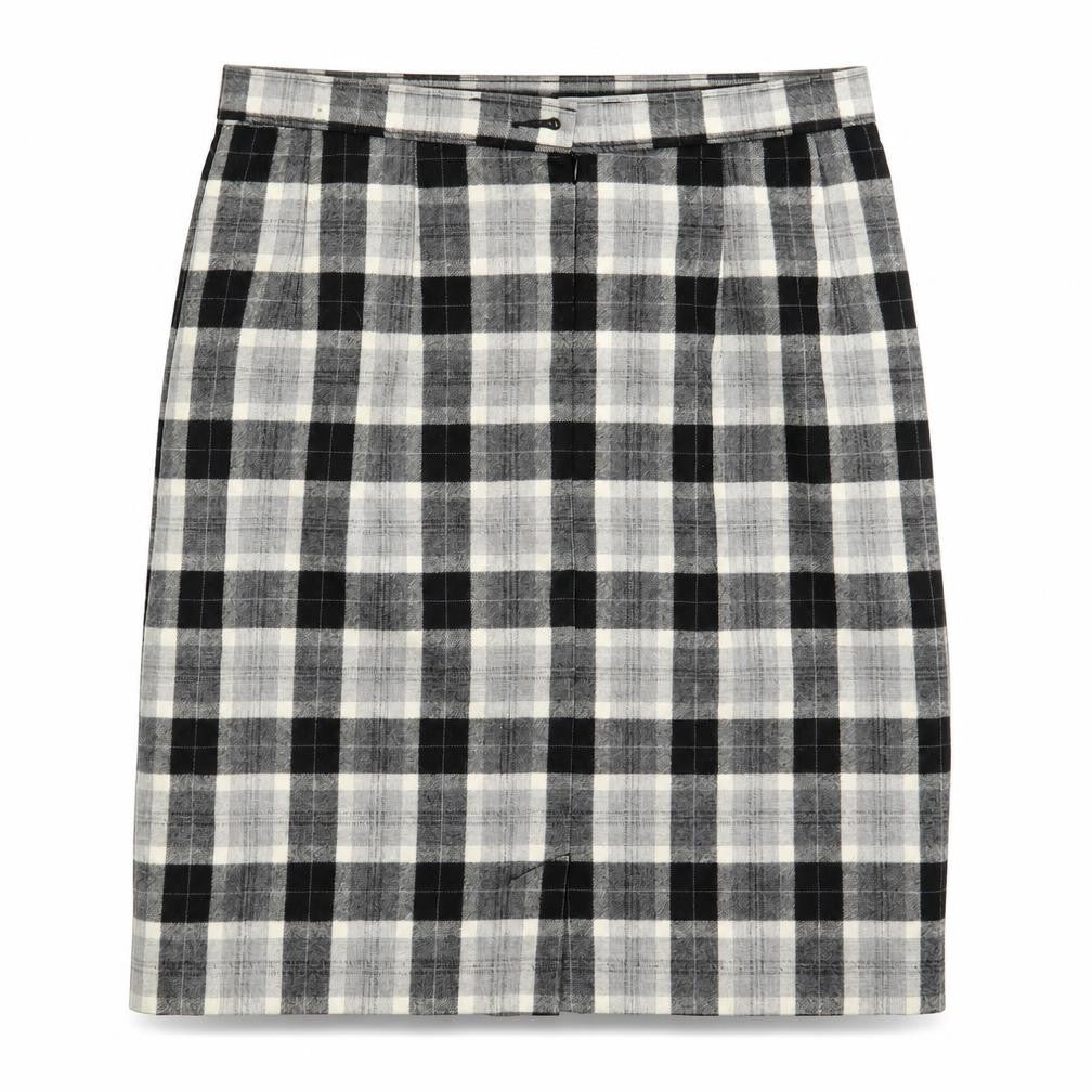 Marks & Spencer Womens Grey Check  Straight & Pencil Skirt One Size