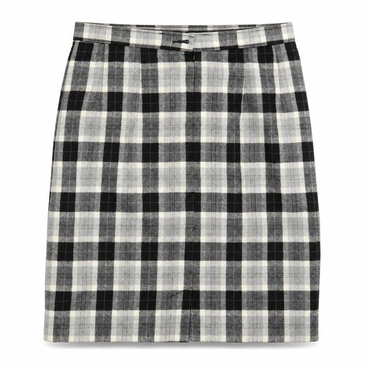 Marks & Spencer Womens Grey Check  Straight & Pencil Skirt One Size