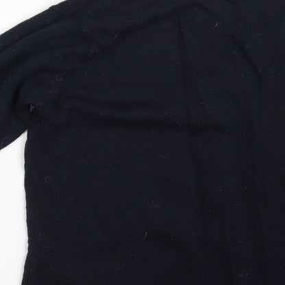 Brand and care label for Easy men’s blue jumper, size S